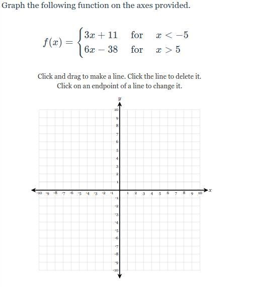 Graph the following function on the axes provided.-example-1