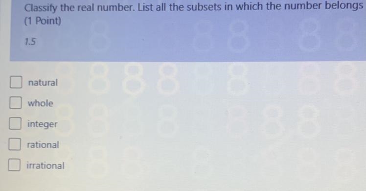 Classify the real number. List all the subsets in which the number belongs-example-1