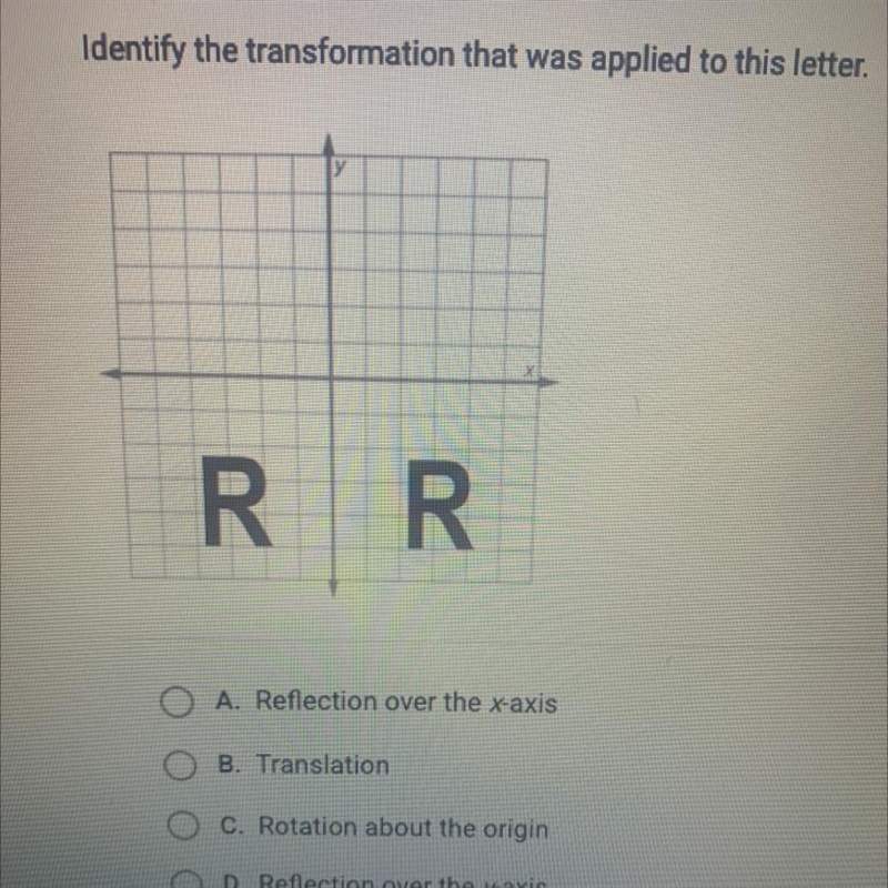 Identify the transformation that was applied to this letter. HELPoo-example-1