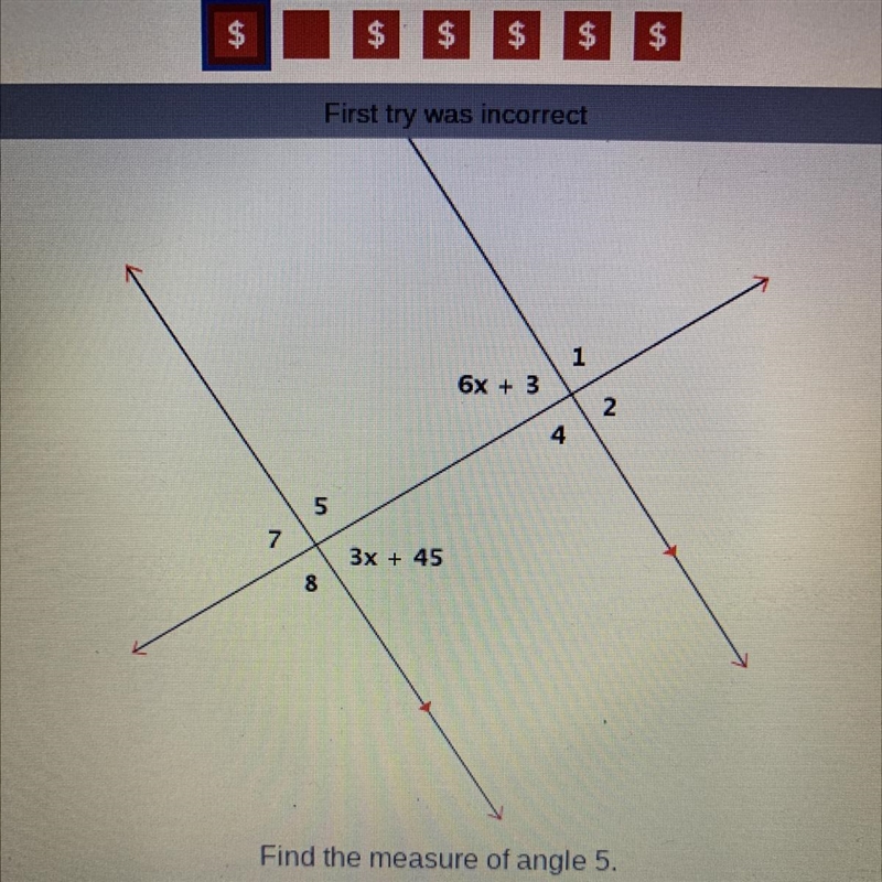 Find the measure of angle 5.-example-1