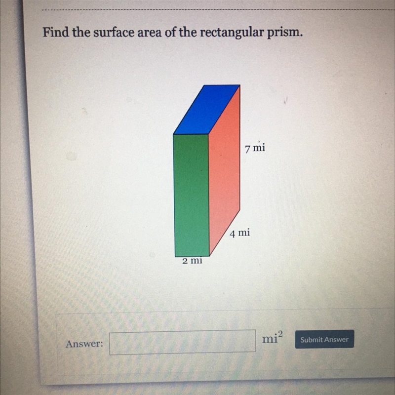 PLS HELP!! :)) Find the surface area of the rectangular prism.-example-1