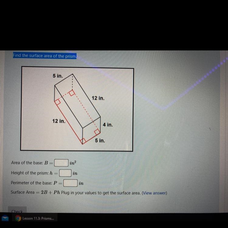 Find the surface area of the prism-example-1