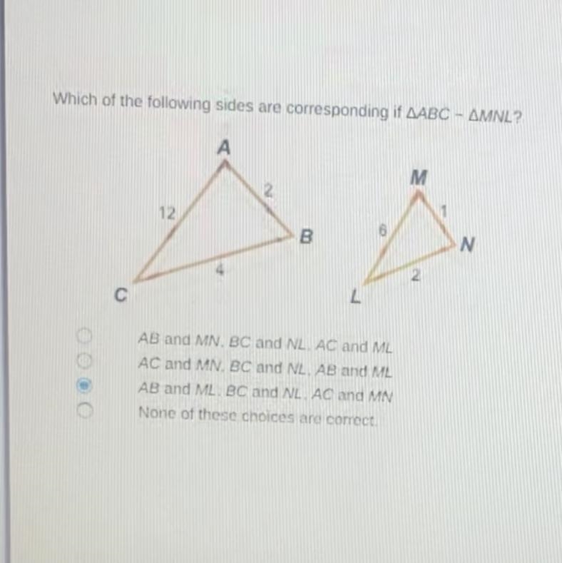 Which of the filling sides are corresponding if ABD-MNL Please help me...-example-1