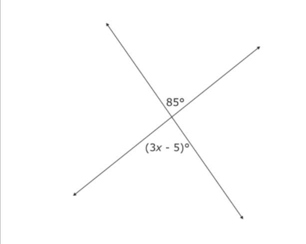 What is the value of x in the figure below? A. 85° B. 32° C. 27° D. 30°-example-1