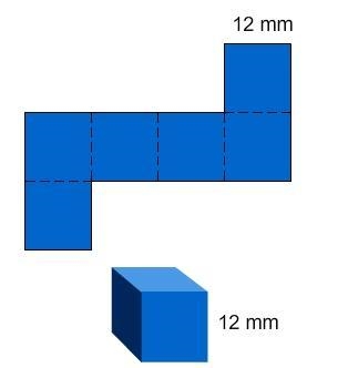 Here is a picture of a cube, and the net of this cube. What is the surface area of-example-1