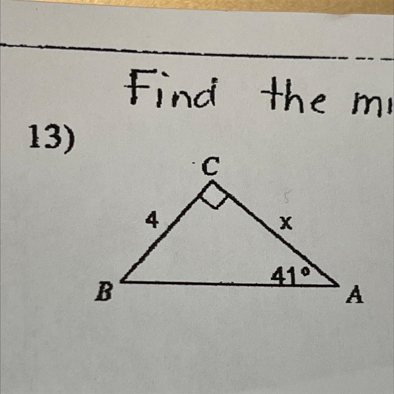 Find the missing side, then, round to the nearest tenth. Looking for help with this-example-1