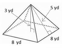 Find the total surface area of the square pyramid in the figure. Question 8 options-example-1