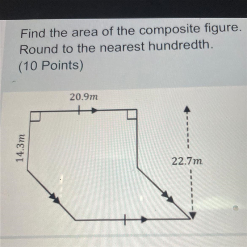 Find the area of the composite figure. Round to the nearest hundredth. (10 Points-example-1