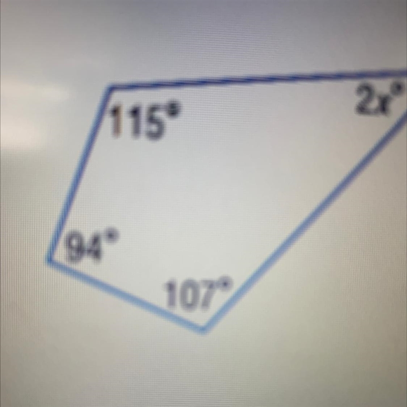 What is the value of the unknown angle (2x)-example-1