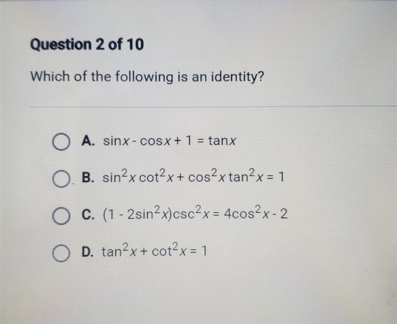 Which of the following is an identity?​-example-1