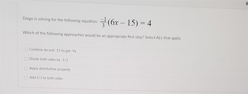 Which of the following approaches would be an appropriate first step? select all that-example-1