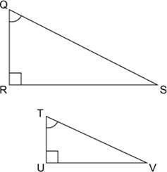 The two triangles shown are similar. Which of the following is an acceptable similarity-example-1