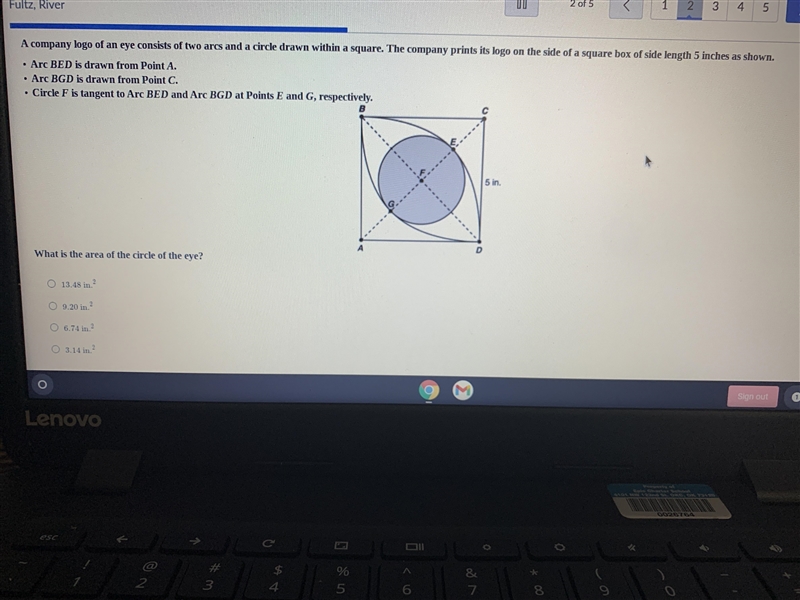 What is the area of the circle of the eye ?-example-1