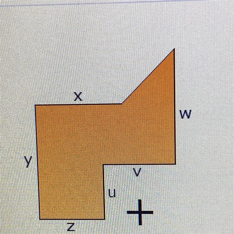 If u = 4 inches, v = 5, w = 7 inches, x = 6 inches, y = 8 inches, and z = 5 inches-example-1