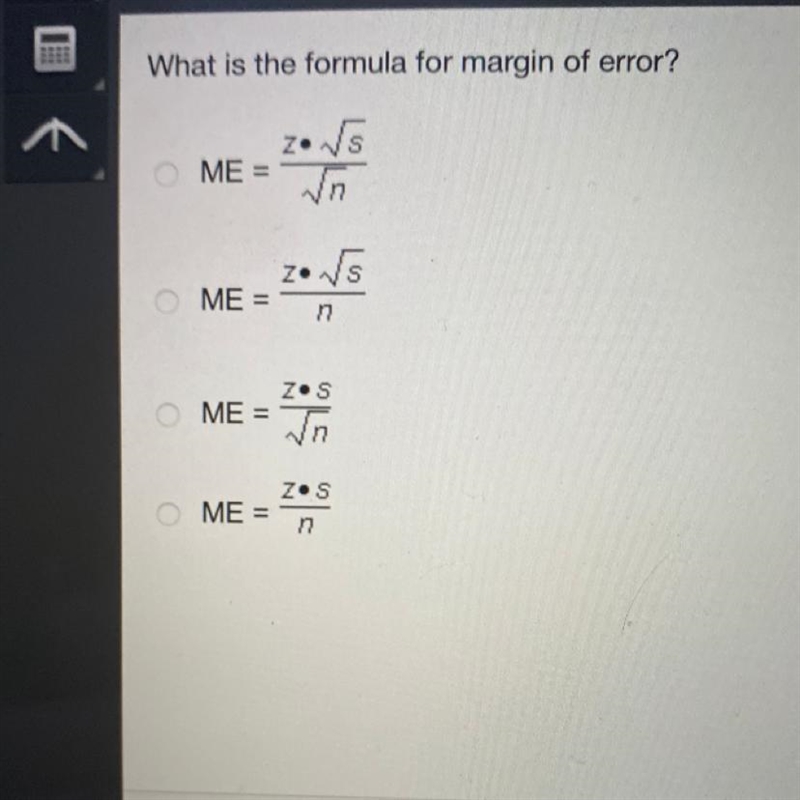 What is the formula for margin of error?-example-1