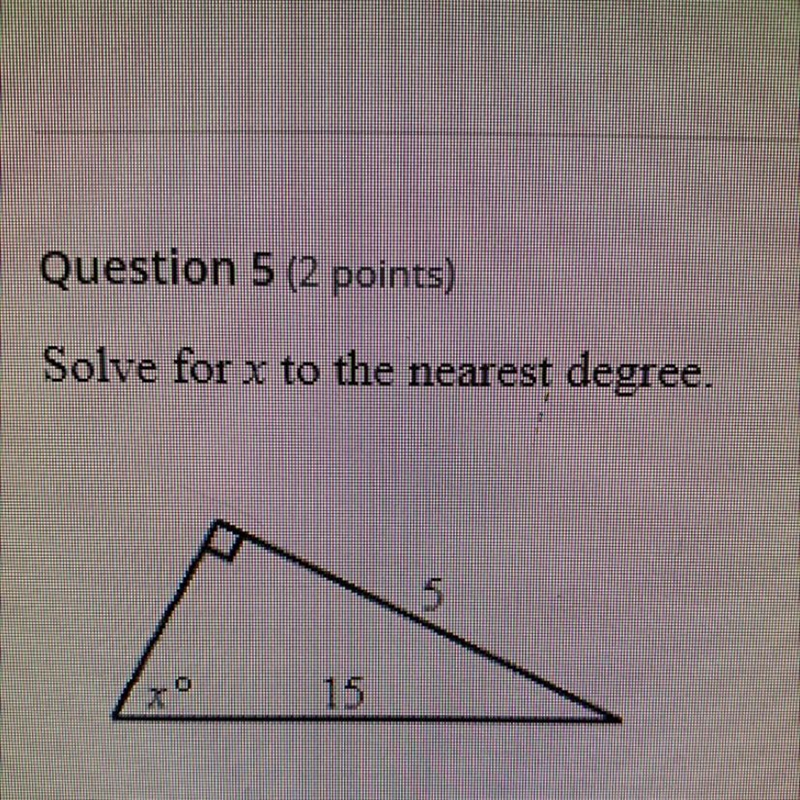 Solve for x to the nearest degree.-example-1