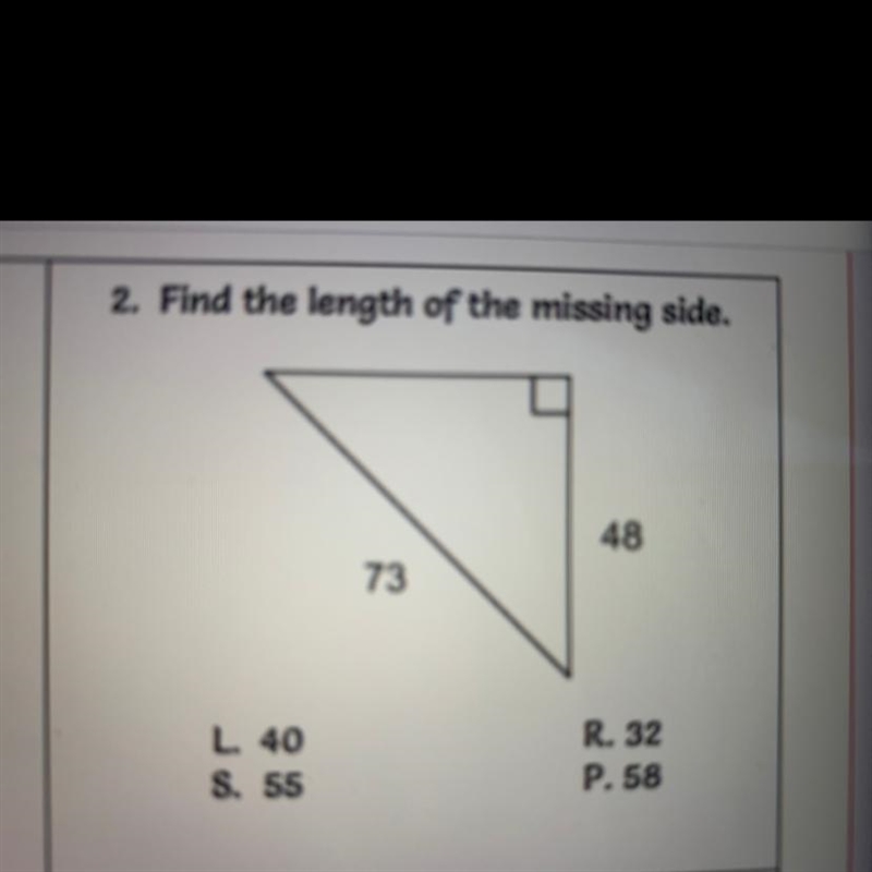 PLEASE HELP Find the length of the missing side.-example-1