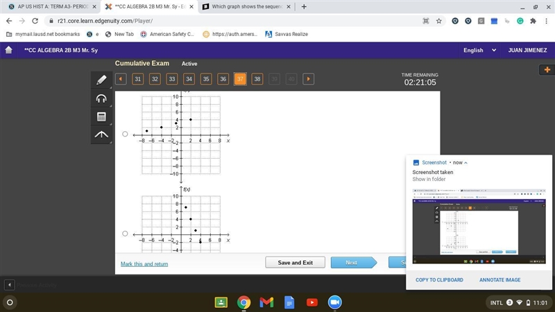 Which graph shows the sequence –7, –4, –1, 2, ...?-example-3