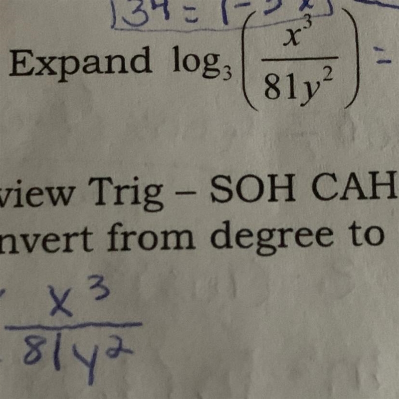 Expand : log3(x^3/81y^2)-example-1