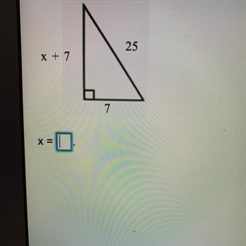 Find the value of in the triangle below ! help pls Asap!!-example-1