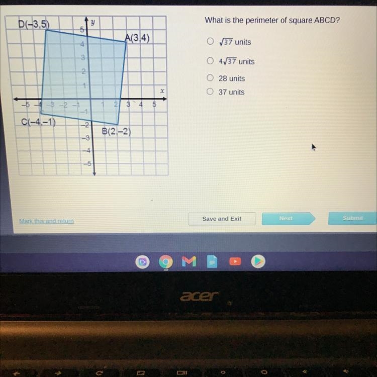 What is the perimeter of square ABCD?-example-1