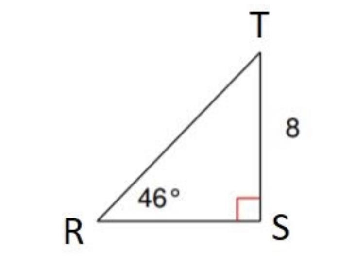 PART 1: In the diagram below, ΔRST is a right triangle, write the equation you would-example-1