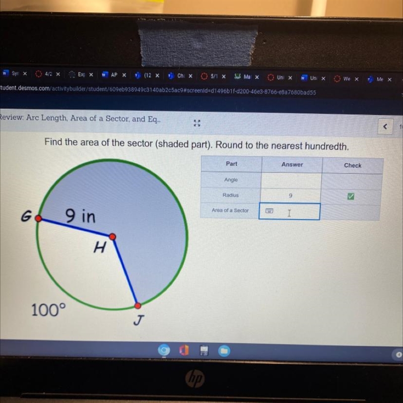 Find the area of the sector (shaded part). Round to the nearest hundredth! No links-example-1