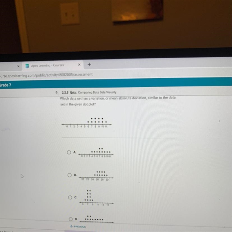 Which data set has a variation, or mean absolute deviation, similar to the data set-example-1