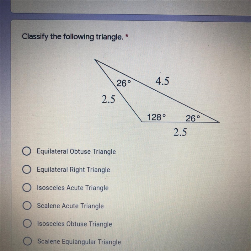 Classify the following triangle.-example-1