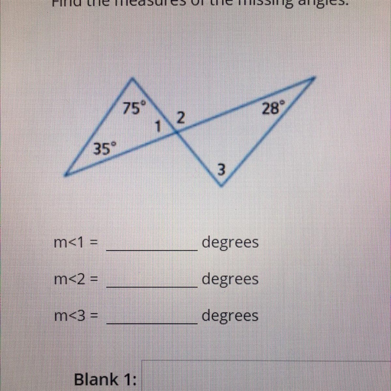 Find the measures of the missing angles:-example-1