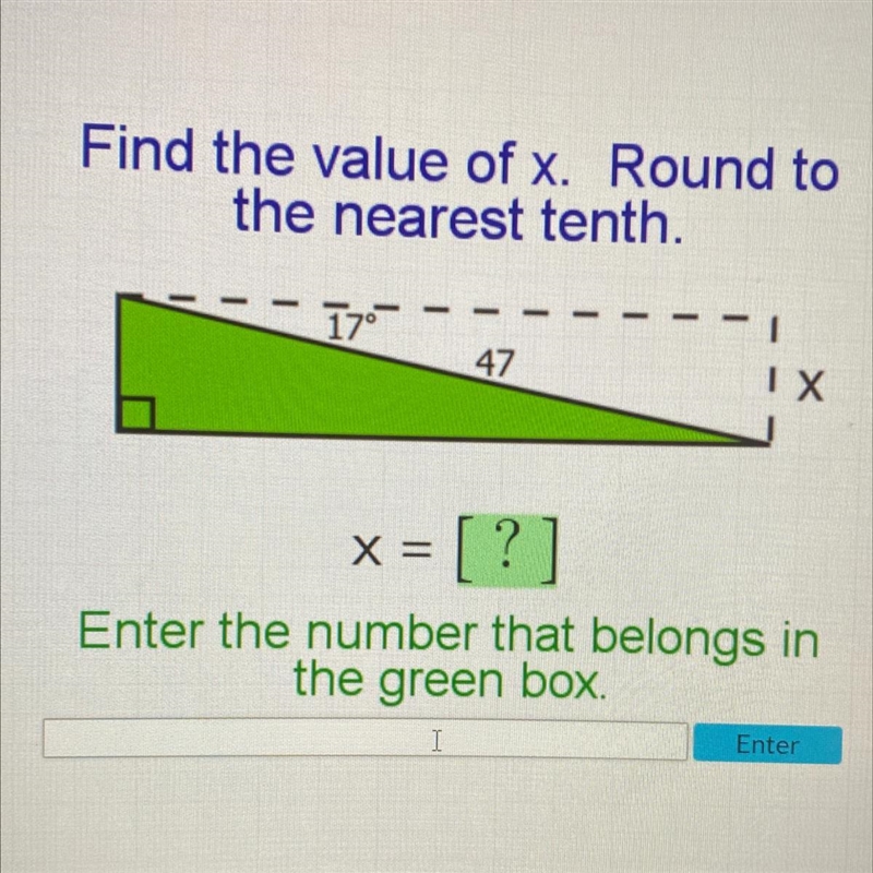 Find the value of x. Round to the nearest 10th-example-1