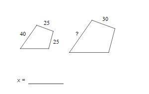 The following polygons are similar. Find x-example-1