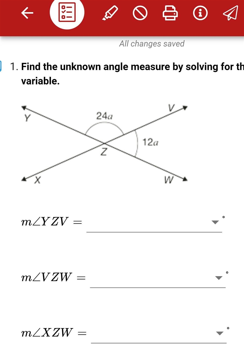 Find the angle of yzv? ​-example-1