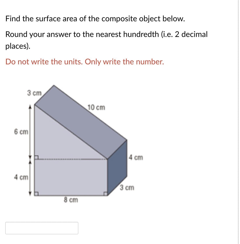 Find the surface area of the composite object below. Round your answer to the nearest-example-1