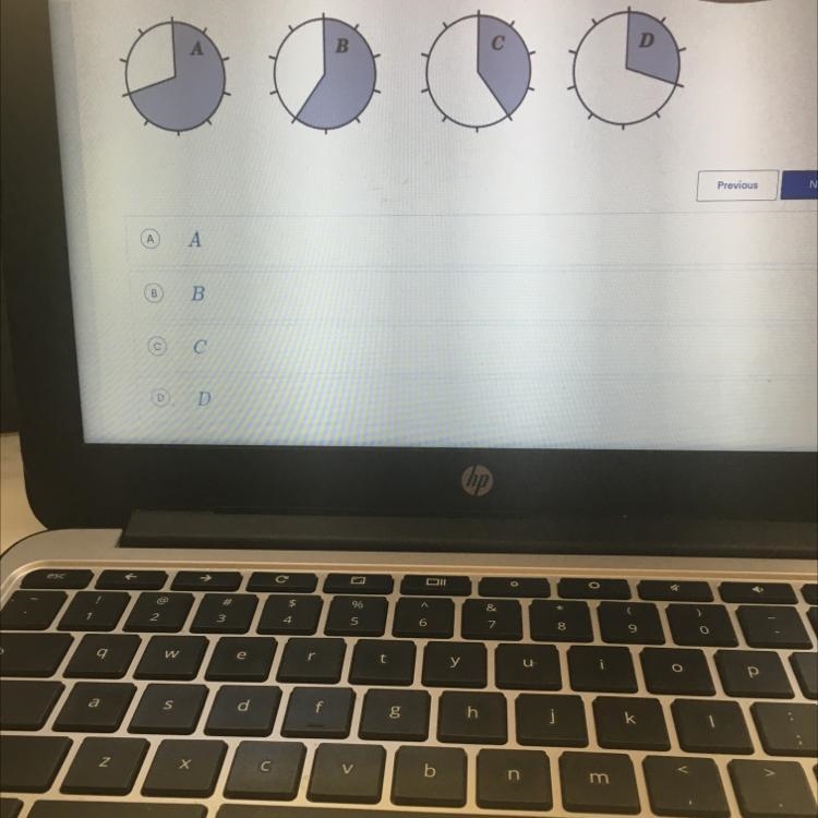 Which if the shaded regions below represents 3/5 of the whole circle-example-1