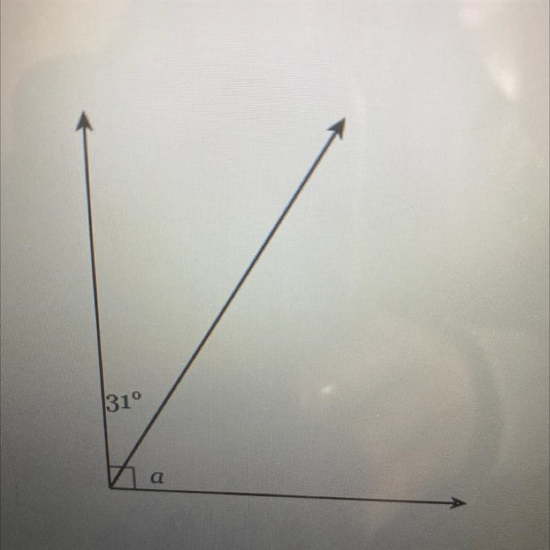 Find the measure of the missing angle Answer: a=-example-1