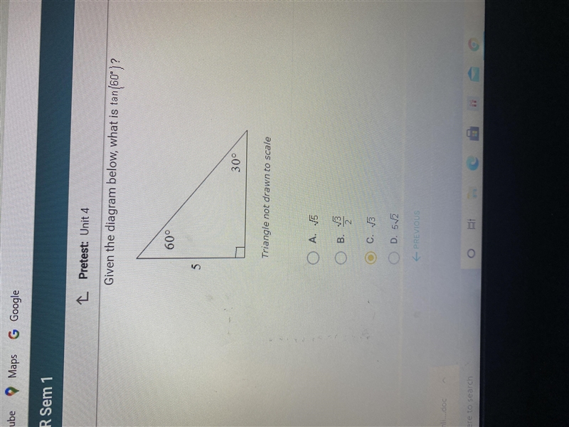 Given the diagram below what is the tan 60-example-1