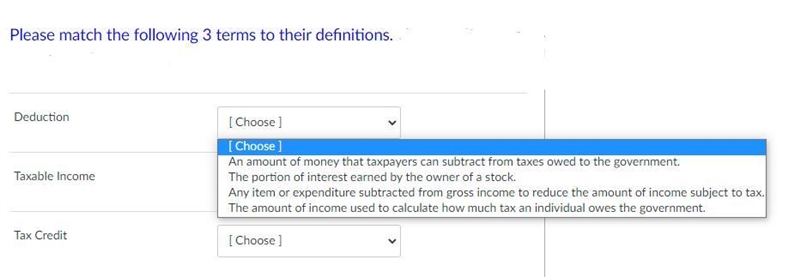 Please match the following 3 terms to their definitions.-example-1