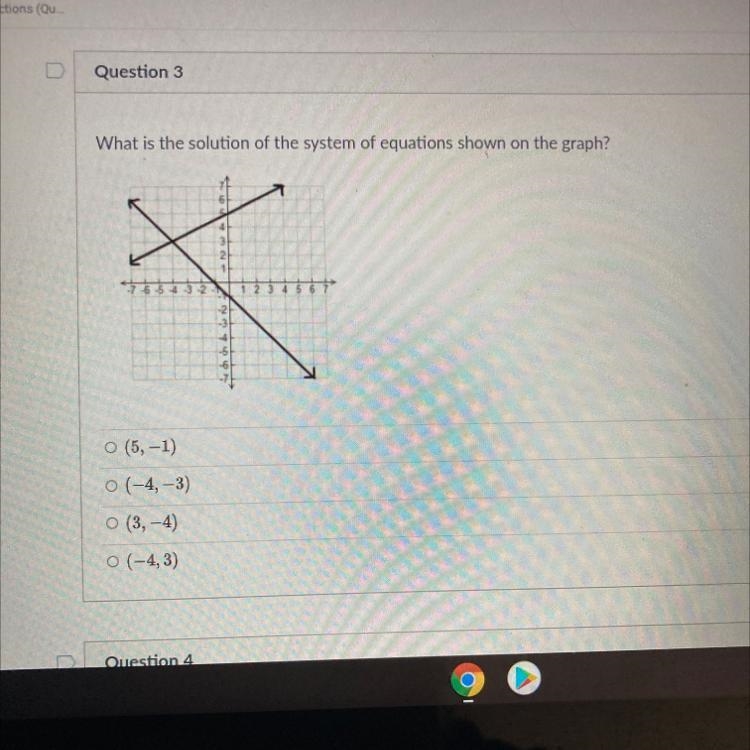 What is the solution of the system of equations shown on the graph? 176 12 O (5, -1) o-example-1