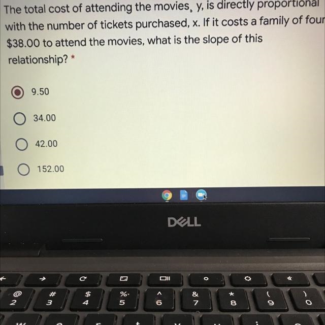 The total cost of attending the movies, y, is directly proportional with the number-example-1