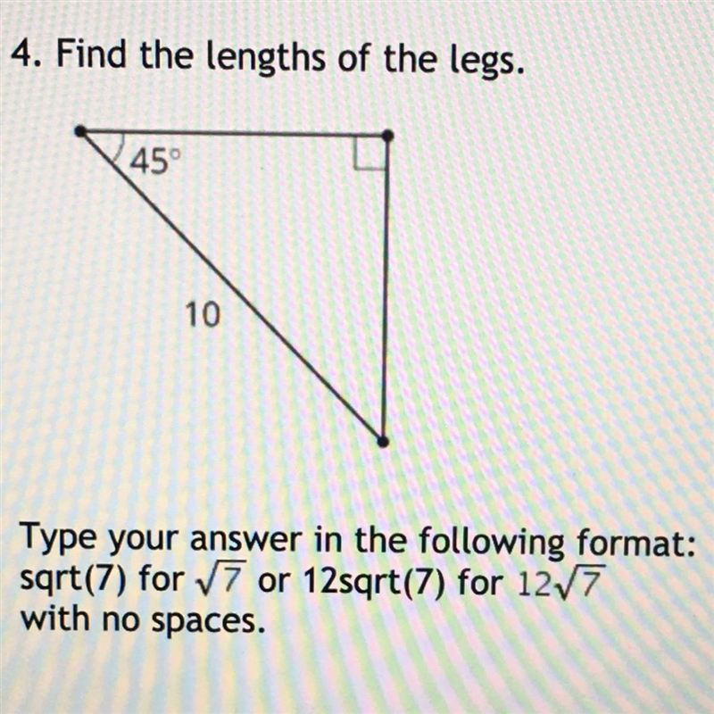 Find the lengths of the legs.-example-1