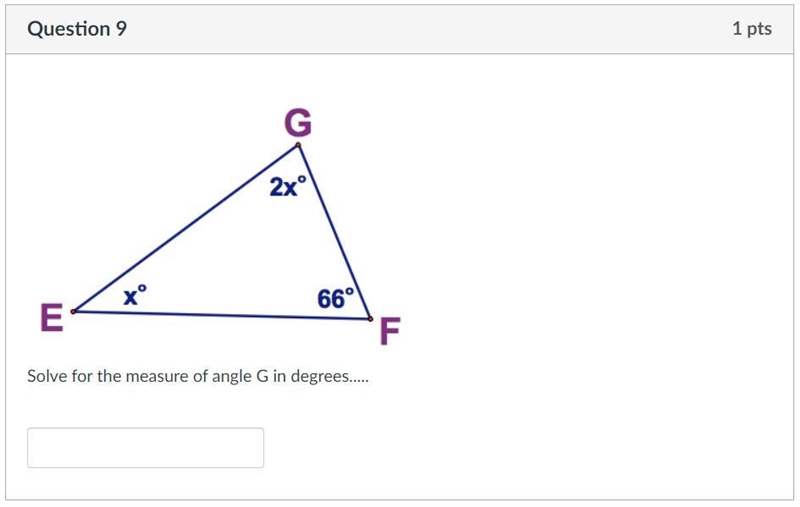 Solve for the measure of angle G in degrees.....-example-1