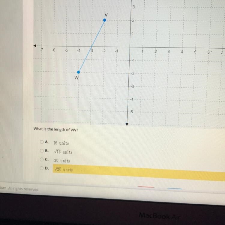 PLEASE HELP!! a) 16 units b) /~13 units c) 20 units d) /~ units-example-1