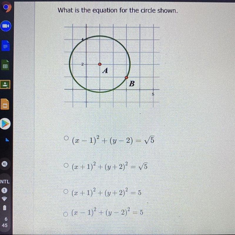 What is the equation for the circle shown.-example-1