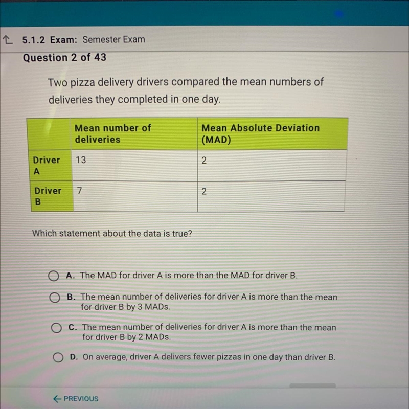 I NEED HELP ASAP two pizza delivery drivers compared the mean numbers of deliveries-example-1