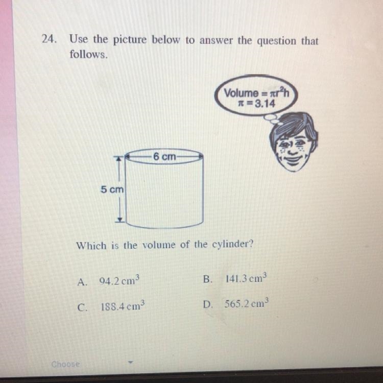 Use the picture below to answer the question that follows. Which is the volume of-example-1