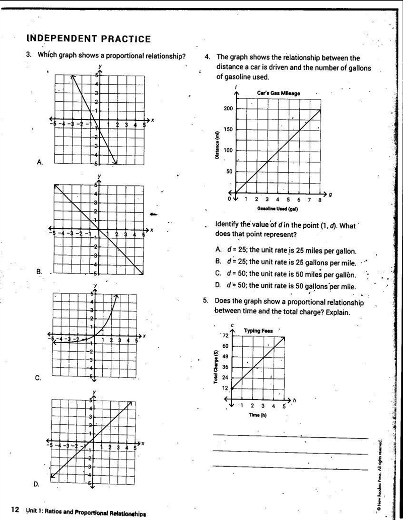 Which graph shows a proportional relationship? A. B. C D.-example-1