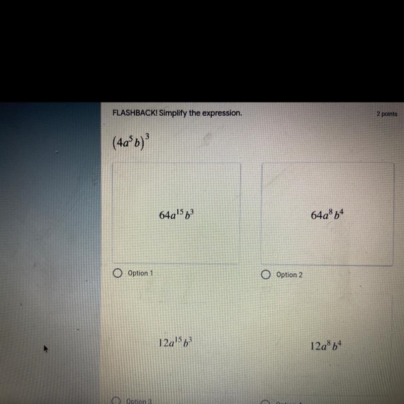 (4a^15b)^3 there is a photo to go with it-example-1