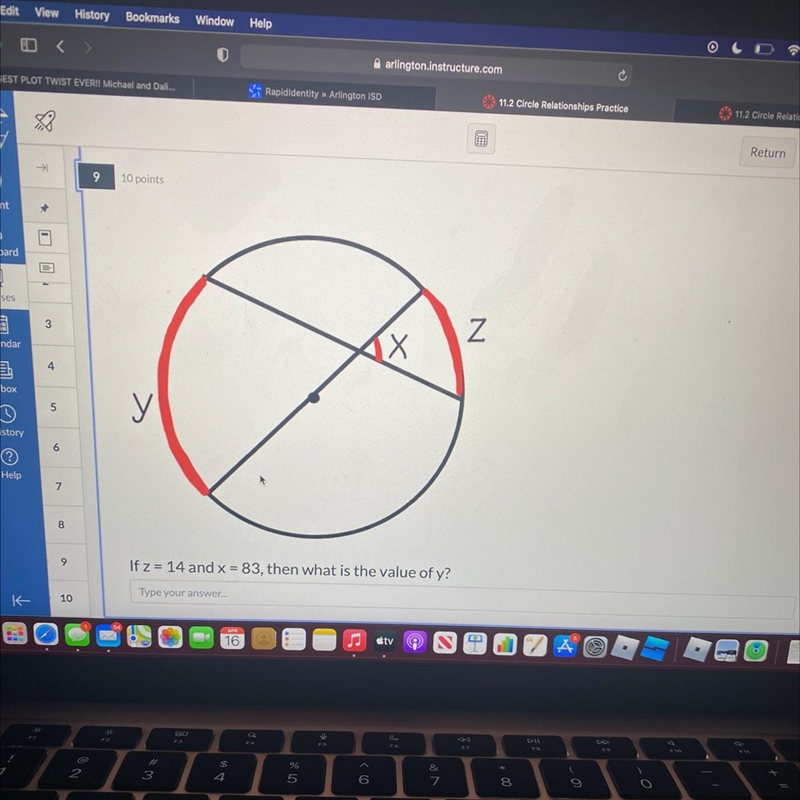 If z=14 and x=83 , then what is the value of y?-example-1