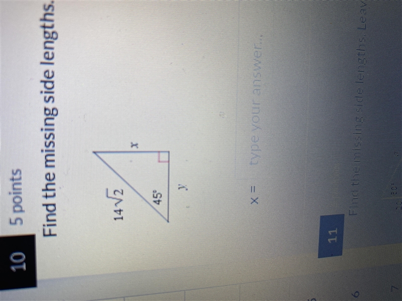 Find the missing side lengths leave your answers as radicals in simplest form-example-1